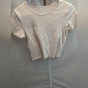 American Eagle Outfitters Cream Crop Top